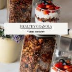 Pinterest image for healthy granola.