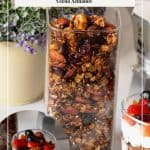 Pinterest image for date and nut granola.