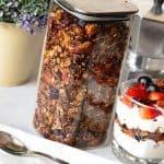 A jar of healthy granola.