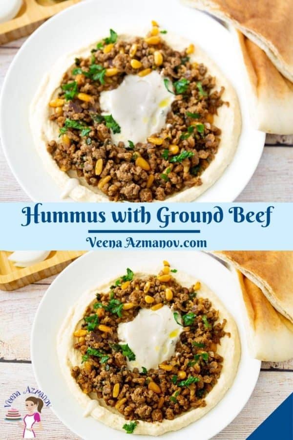Pinterest image for ground beef hummus.
