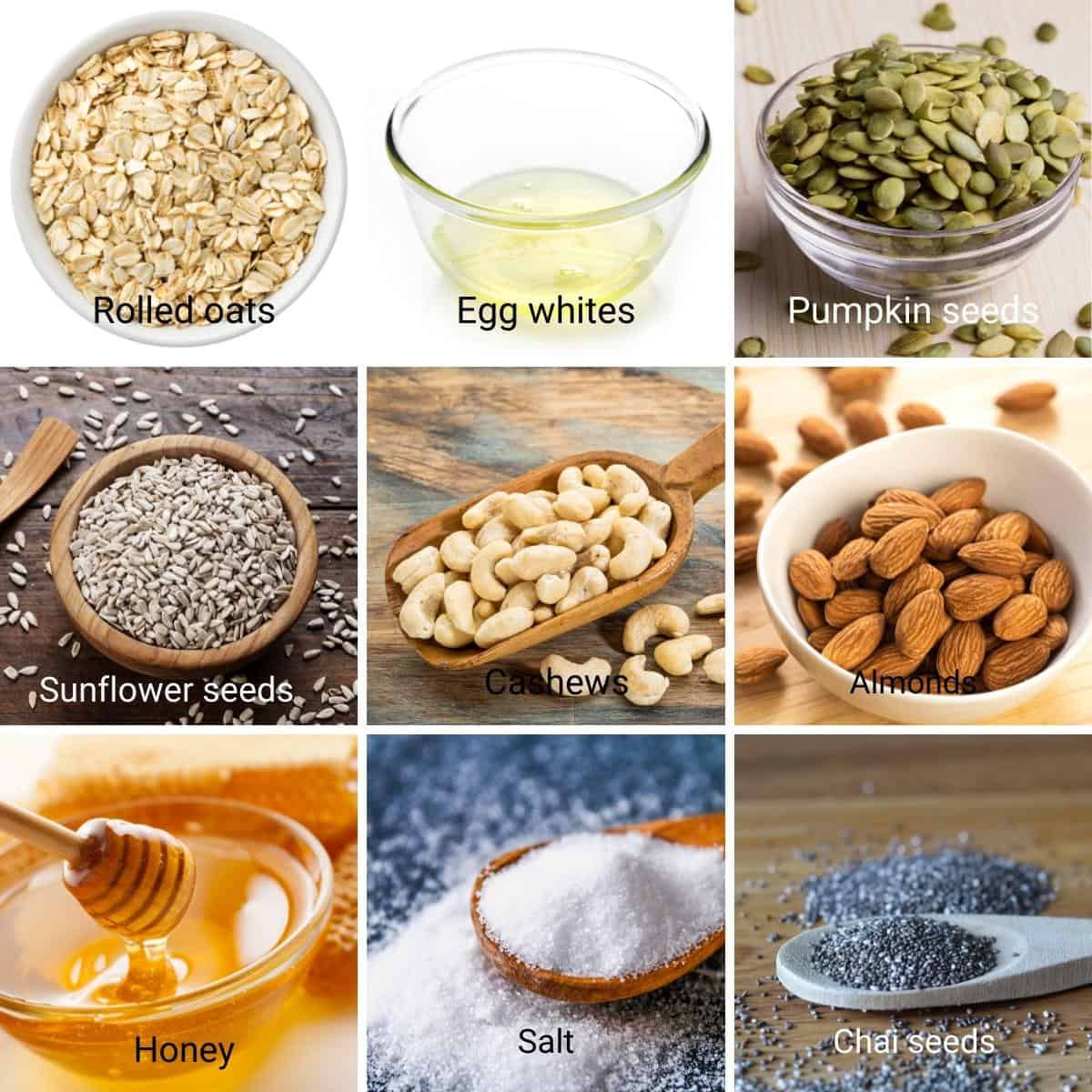 Ingredients for granola bars sugar free.