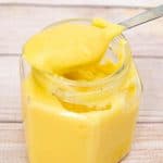 A jar with pastry cream.