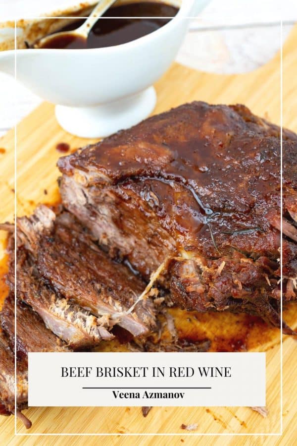 Pinterest image for brisket with red wine.