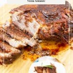 Pinterest image for red wine brisket.