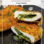 Pinterest image for Stuffed Chicken Breast with Pesto.
