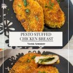 Pinterest image for Stuffed Chicken Breast with Pesto.