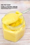 Vanilla pastry cream in a jar.