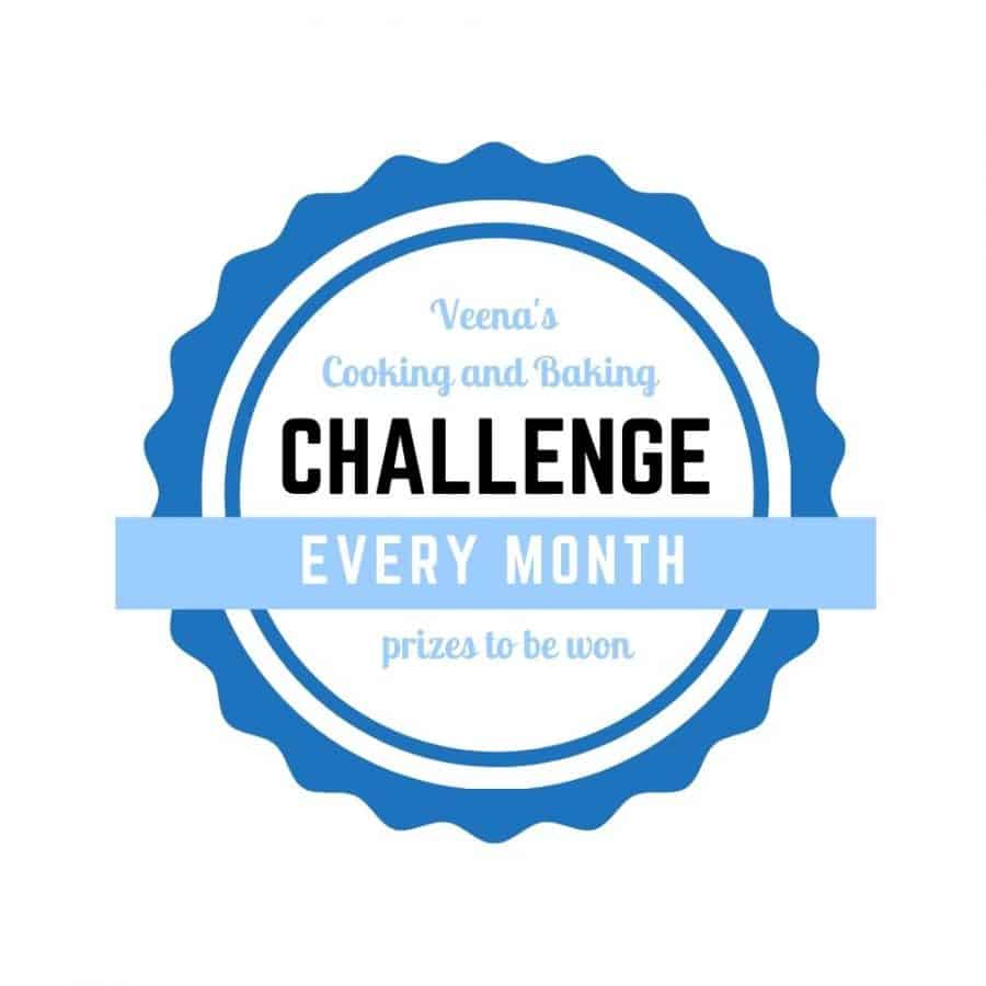 A logo of Veena\'s Cooking and Baking Challenge.