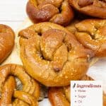Pinterest image for whole wheat pretzels.