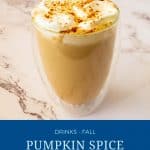 Pinterest image for pumpkin spice latte hot.