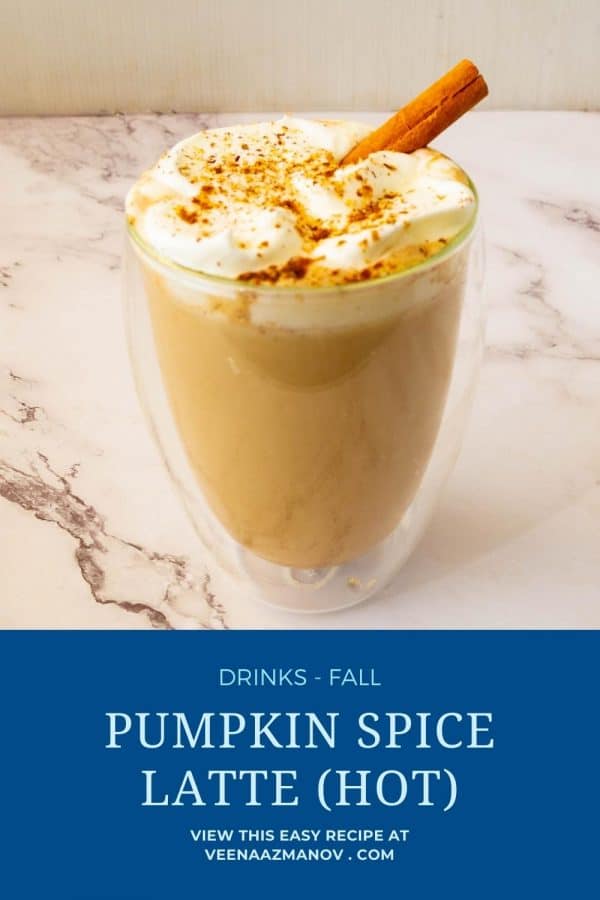 Pinterest image for pumpkin spice latte hot.