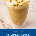 Pinterest image for hot spice latte.