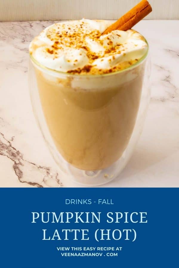 Pinterest image for hot spice latte.