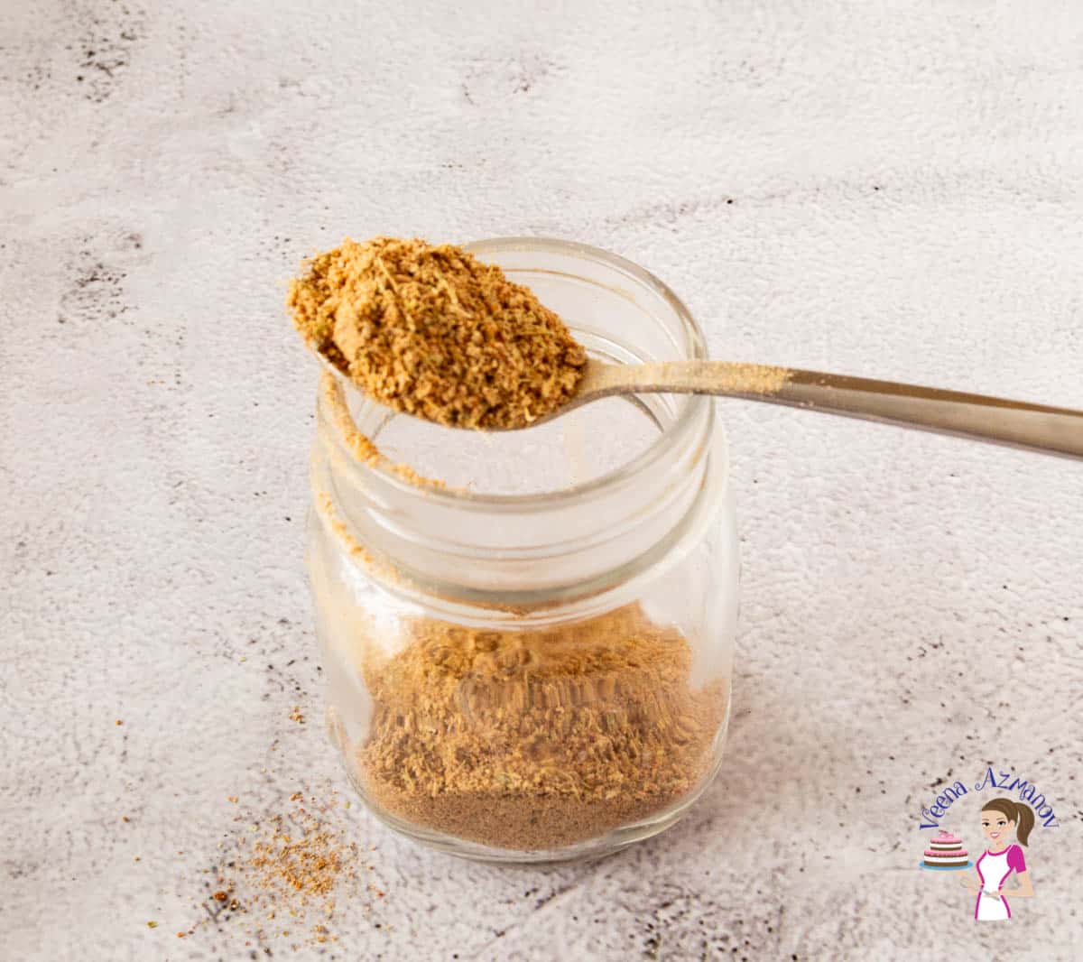 chai spice mix in a small jar