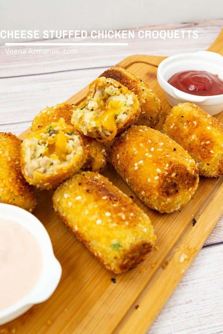 How to make chicken croquettes with Cheese Stuffing.