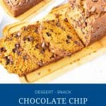 Pinterest image for pumpkin loaf bread.