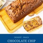 Pinterest image for pumpkin bread in loaf pan.