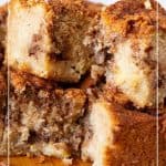 Pinterest image for apple cake with cinnamon.