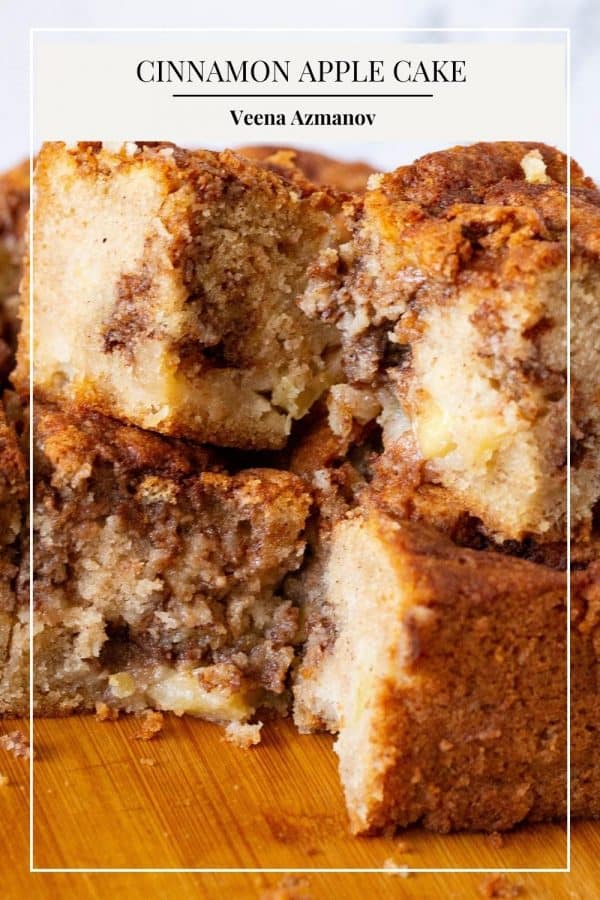 Pinterest image for apple cake with cinnamon.