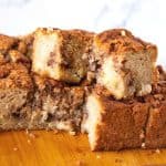 Sliced apple cinnamon cake.