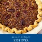 Pinterest image for pie with pecans.