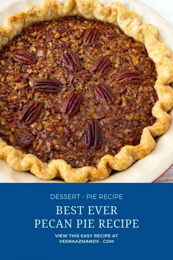 Pinterest image for pie with pecans.
