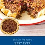 Pinterest image for classic pie with pecans.