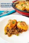 How to make a casserole with ground beef topped with cheddar biscuits