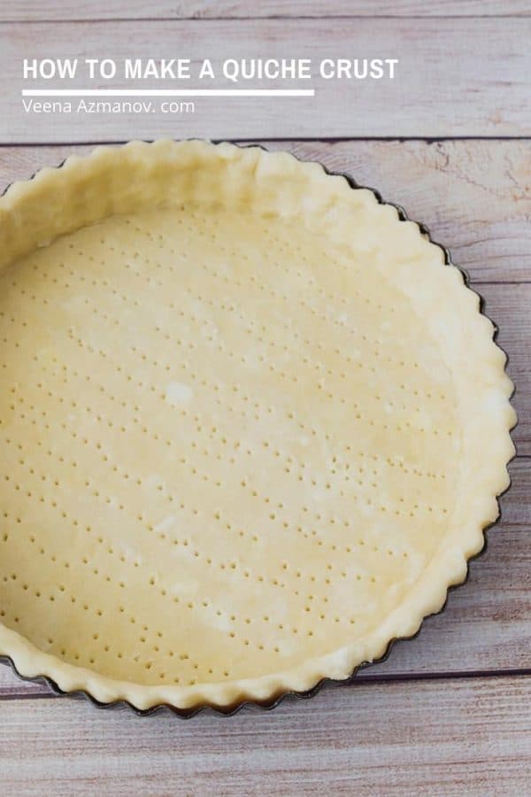 Quiche crust in a pie pan.