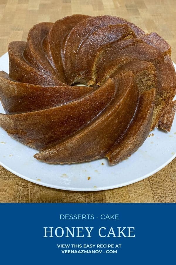 Pinterest image for honey cakes recipe.