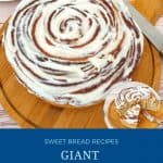 Pinterest image for large cinnamon roll.