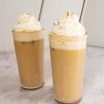 two glasses of cold pumpkin spice latte.