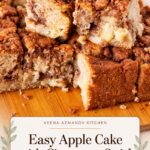 Pinterest image for Cinnamon Apple Cake with Cinnamon Swirl.