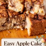 Pinterest image for Cinnamon Apple Cake with Cinnamon Swirl.