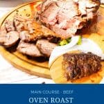 Pinterest image for roast beef recipe.