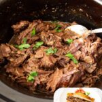 Pinterest image for Slow Cooker Shredded Beef.