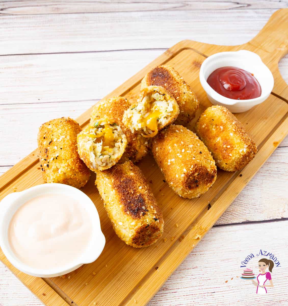 How to make chicken croquettes with Cheese Stuffing.