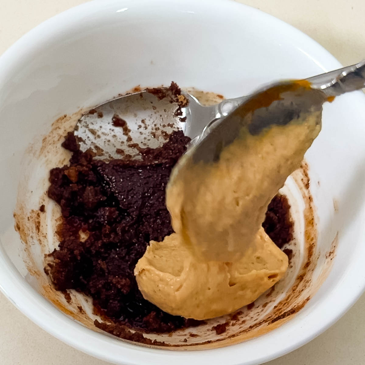 Preparing cinnamon swirl in a bowl.