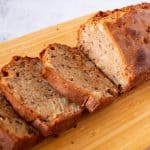An apple bread cake with fresh apples.