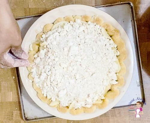 How to make a pie with homemade crust, apple pie filling and crumble topping