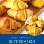 Pinterest image for crescents with pumpkin puree.