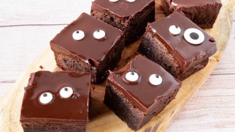 Worms in a Coffin Halloween Chocolate Brownies - Oh My! Sugar High