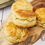Homemade from scratch biscuits on a table.