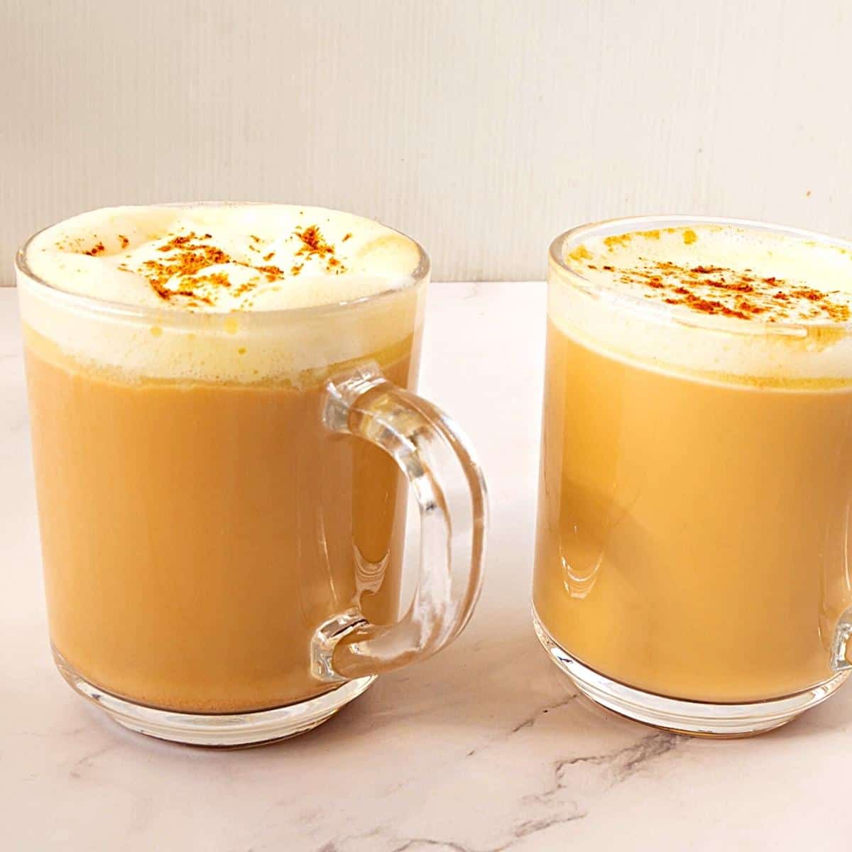 Chai tea latte using chai spice in a cup.