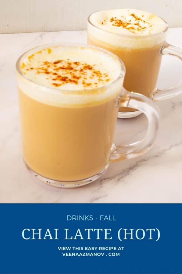 Pinterest image for chai spice latte.