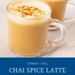Pinterest image for chai spice latte.