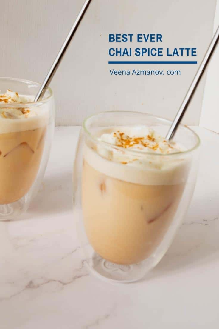 A pinterest friendly image of the latte