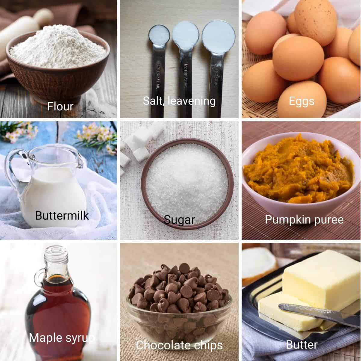 Ingredients for making pancakes.