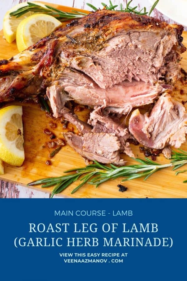 Pinterest image for leg of lamb.