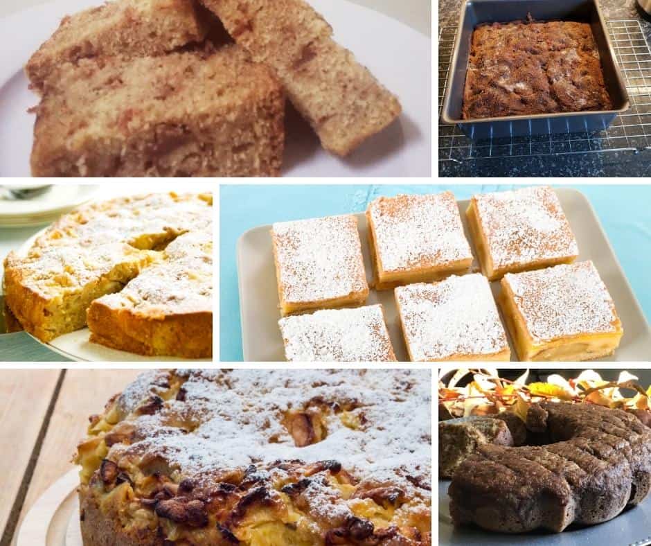 Collage of apple cake images